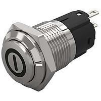EAO 82-4161.2000.B001 Anti-Vandal 16 mm, Pushbutton, Stainless steel, flush/flush, Solderingterminal, Momentary, Silver Contacts
