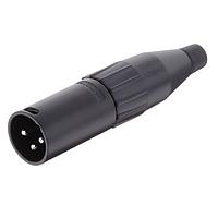 Amphenol Audio AC3MBJ Cable Connectors 3 Pole XLR Male Cable Connector Stamped Contacts Large Cable Clamp Black Finish