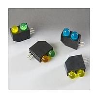 BIVAR H278CGXD LED Circuit Board Indicators LED Assembly, Right Angle, 5 mm LED, Bi-Level, 1 Station, Green, 565 nm