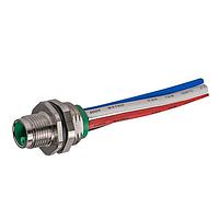 Stewart Connector SS-12500-001 Connectors M12 K-Code Connector  Male Panel Mount Connector to 7.5 inch wire leads  4 Contact  IP68