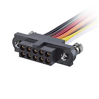 Harwin M80-FB12068FC-0150L Rectangular Cable Assemblies 10+10 Pos. Female T-Contact DIL 22AWG Cable Assembly, 150mm, single-end, 101Lok