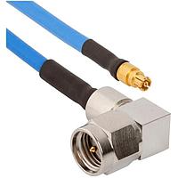 Amphenol SV Microwave 7029-3247 RF Cable Assemblies SMA M RA to SMPM F 0.085 Cable 12in