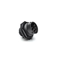 Amphenol SINE Systems RTS716N9P03 Standard Circular Connector Receptacle, jam nut, 9 (4+5) positions, size 16, pin contact, silicone rubber seal