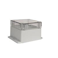 Bud Industries PN-1337-ACMB PCB Enclosure IP68 NEMA 6P Box with Clear Cover and Mounting Brackets (4.7 X 4.7 X 3.5 In)