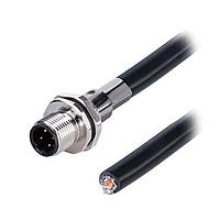 Same Sky (formerly CUI Devices) CDM1267-04D-MW-R16-050-67 Sensor Cables / Actuator Cables Solder Type,Rear Fasten M16*1.5,D-Code 4PIN ,Screw Copper alloy,PUR  0.5M