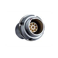 Amphenol LTW FLBB-05EEFS-GCP-001 Circular Push Pull Connectors FLOS, B Series B Size, Metal, 6.5A, 05 pins, Female Connector, Female Contact, Circular, Push Pull, Solder, Receptacle, Front Fastened, Panel Thickness 2.5, IP50