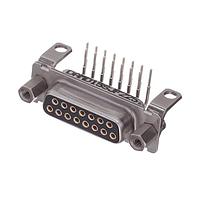 ITT Cannon DAMD15SJF225 Receptacle 90 pcb metal brkt screwlock SST shell