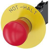 SIEMENS 3SU11501HA203FH0 Push Turn EM. STOP MUSHROOM PUSHBUTTON. 40MM. RED