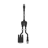 Banner Engineering CSB-M1251FM1251DB9 Splitter Cables Splitter M12F to M12M and DB9 connectors; 5-pin, Non-Shielded, IP68, AWG 22; Black PVC Cord, Straight Connectors; Trunk: 0.3 m; Branches: 0.3 m