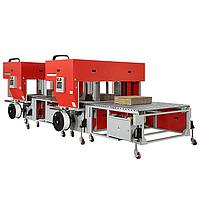 Transpak TP-702CQ3-T Tandem High Speed Corrugated Strapper with Integrated Squaring System (5-9mm, 1-32kg)