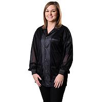 Desco 73863 Jacket with Knitted Cuffs (Black, Large)