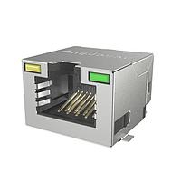 Amphenol Commercial Products RJE3B1886441 Modular Connectors / Ethernet Connectors 8P8C, RA, Cat6, SMT, Sheild With No EMI Tabs, Without Pegs, With LEDs