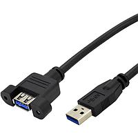 Stewart Connector SC-3APK001F USB 3.0 USB 3.0 Type-A Male to Panel Mount Type-A Female 1ft
