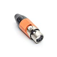 Amphenol Audio AX4F3M-AU Connectors 4P SOCKET F PLUG GLD W ORG MRK SLEEVE