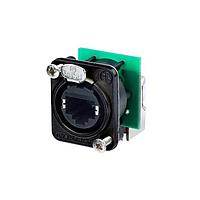 NEUTRIK NE8FDP-R-B XLR RECP CAT5e D series 90 Deg Fdthrough blk