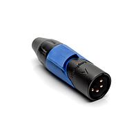 Amphenol Audio AX4MB6M-AU Cable Connectors 4P PIN M PLUG BLKGLD W BLU MRK SLV