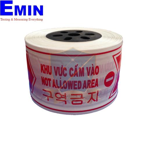 Temporary safety barrier material for marking restricted work areas