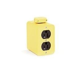 Power outlet strip and power distribution hardware for industrial and technical applications