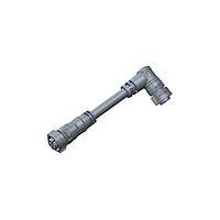 Amphenol LTW AB-CB04FL-CBFR-QD003 Sensor Cables / Actuator Cables X-Lok, Middle Size, Plastic, 10A, 04 pins, Female Connector, Female Contact, Right Angle-to-Straight, Push Lock, Overmolded Double Ended, Length 3000mm, IP68