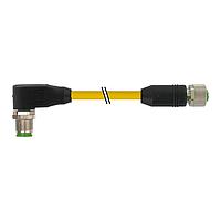 Murrelektronik 7700-40201-1500060 Sensor Cables / Actuator Cables M12 male 90 / M12 female 0, TPE 4x18AWG ye UL/CSA, ITC/PLTC 0.6m