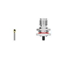 GCT (Global Connector Technology) CAB451RF-0300-A-1-S RF Cable Assemblies I-Pex MHF I2TNC R BH Mt stnlssJck2 ORing 3GHz 300mm 1.37mm Cbl
