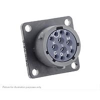 Eaton Souriau-Sunbank UTSX014E12SW Receptacles Square flange receptacle, without backshell, with 12 female solder contacts, IP68/69K in unmated conditions, keying W