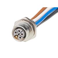 Molex 1205020024 Sensor Cables / Actuator Cables M12 Receptacle 5 Poles M16x1.5 Thread Female to Leads 0.50m  Lngth 2.50mm Wire