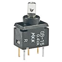 NKK Switches GB15JPC Sealed SPDT ON-(ON) 0.4VA RED STRAIGHT PC
