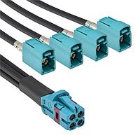 Adam Tech CA-BM04ZJ-4FJZ-3.3 RF Cable Assemblies CBL ASSY FAKRA JACK 1000MM