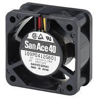 Sanyo Denki 109P0405M9D01 Axial DC Axial Fan, 40x40x10mm, 5VDC, Locked Rotor Sensor