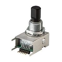 Same Sky (formerly CUI Devices) C14D32P-F3P Incremental 15 mm, 16 32 PPR, Metal Shaft, Push Switch, Sleeve Bearing, Optical Panel Mount Encoder