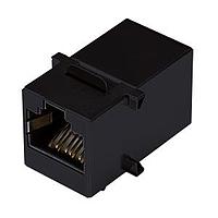Same Sky (formerly CUI Devices) CRJ015-1-TH Modular RJ coupler, 2 port, 4P4C, 6u, mounting flange, unshielded, red insert