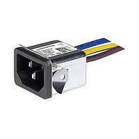 Schurter 3-132-197 Inlets Appliance Inlet with Compact Medical M80 Filter, C14, Snap-in Mount Front/Rear, Flexible Wire Connections
