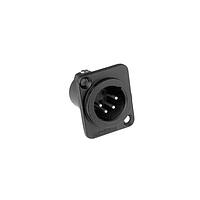 Amphenol Audio AC4MDZB-AU Connectors 4 Pole XLR Male Chassis Mount D Type Gold Plated Stamped Contacts  Black Finish
