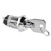 NKK Switches CKL12BTW01-003 Keylock Switches 19MM ON-ON RMVE 1POS TUBE KEY#003 3A LUG