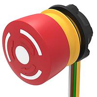 EAO 84-5340.0040 Safety Switches E-Stop Pushbutton, 2NC, non illuminated, cable 300mm, green indication ring