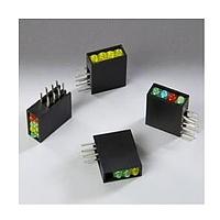 BIVAR H485CYGGXD-RP LED Circuit Board Indicators LED Assembly, Right Angle, 1.8 mm LED, Quad-Level, 1 Station, Yellow, Green, Green, None,
