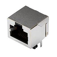 Same Sky (formerly CUI Devices) CRJ048-LG-TH Modular RJ jack, 1 port, 8P8C, gold flash, shielded, spring tabs G/Y LED