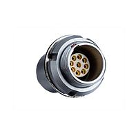 Amphenol LTW FLBB-02EEFS-GCP-001 Circular Push Pull Connectors FLOS, B Series B Size, Metal, 10A, 02 pins, Female Connector, Female Contact, Circular, Push Pull, Solder, Receptacle, Front Fastened, Panel Thickness 2.5, IP50