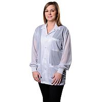 Desco 73831 Jacket with Knitted Cuffs (White, Small)