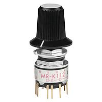 NKK Switches MRK112-BB Rotary Switches LO PRO SHFT 2-12 POS WHITE TIPPED