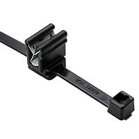 HellermannTyton 156-02231 Serrated, Inside 2-Piece Cable Tie & Edge Clip, 8.0" Long, EC4A, 13 mm Panel, 50lb, PA66HIRHSUV/PA66HIRHSUVR5, Bk, 500/pkg