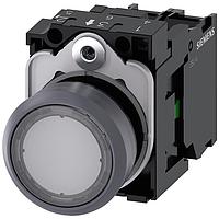 SIEMENS 3SU11330AB701BA0 Pushbutton ILLUMINATED PUSHBUTTON, MOM, CLR, FLUSH