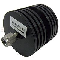 Fairview  SA4020-03 3 dB Fixed Attenuator 2.92mm Male To 2.92mm Female Up To 40 GHz Rated To 10 Watts With Black Aluminum Heatsink Body