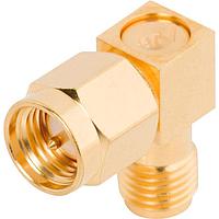Amphenol SV Microwave 2994-6602 RF Adapters - In Series SMA F to M Adapter, R/A