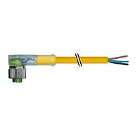Murrelektronik 7000-12381-0130300 Connectors M12 FEMALE 90 LED, PVC 3X0.34 YELLOW, UL/CSA 3m