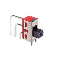 E-Switch 500SSP1S1M7QEA Slide Switch SLIDE, 5A 120VAC/28VDC, SPDT On-On, Through Hole, Right Angle, Vertical PC Pin