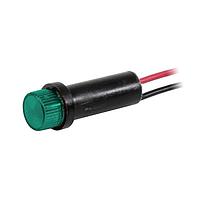 VCC 41W-NKG28H-CGO LED Panel Mount Indicators Wire Leads Hi Hat Green 28VDC