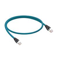 Lumberg Automation 0985 806 500/0.5M Cat 5e Ethernet I/P, high-flex, double-ended cord set, RJ45 male to RJ45 male, 24 AWG, teal TPE jacket, stranded/unshielded cable with 2 twisted bonded pair, teal jacket.