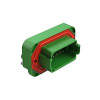 Amphenol SINE Systems AT13-12PC-BM04 Connectors RA Flng Mnt PCB Rcpt 12POS Grn Tin Cont C